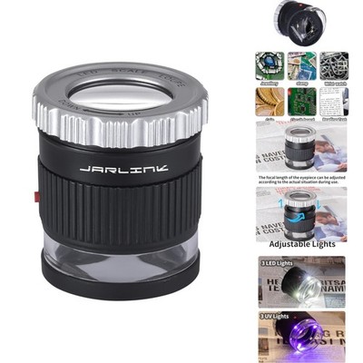 30X Jewelers Loupe Magnifier 3 LED UV Light Magnifying Glass Coin Stamp Gem Lens