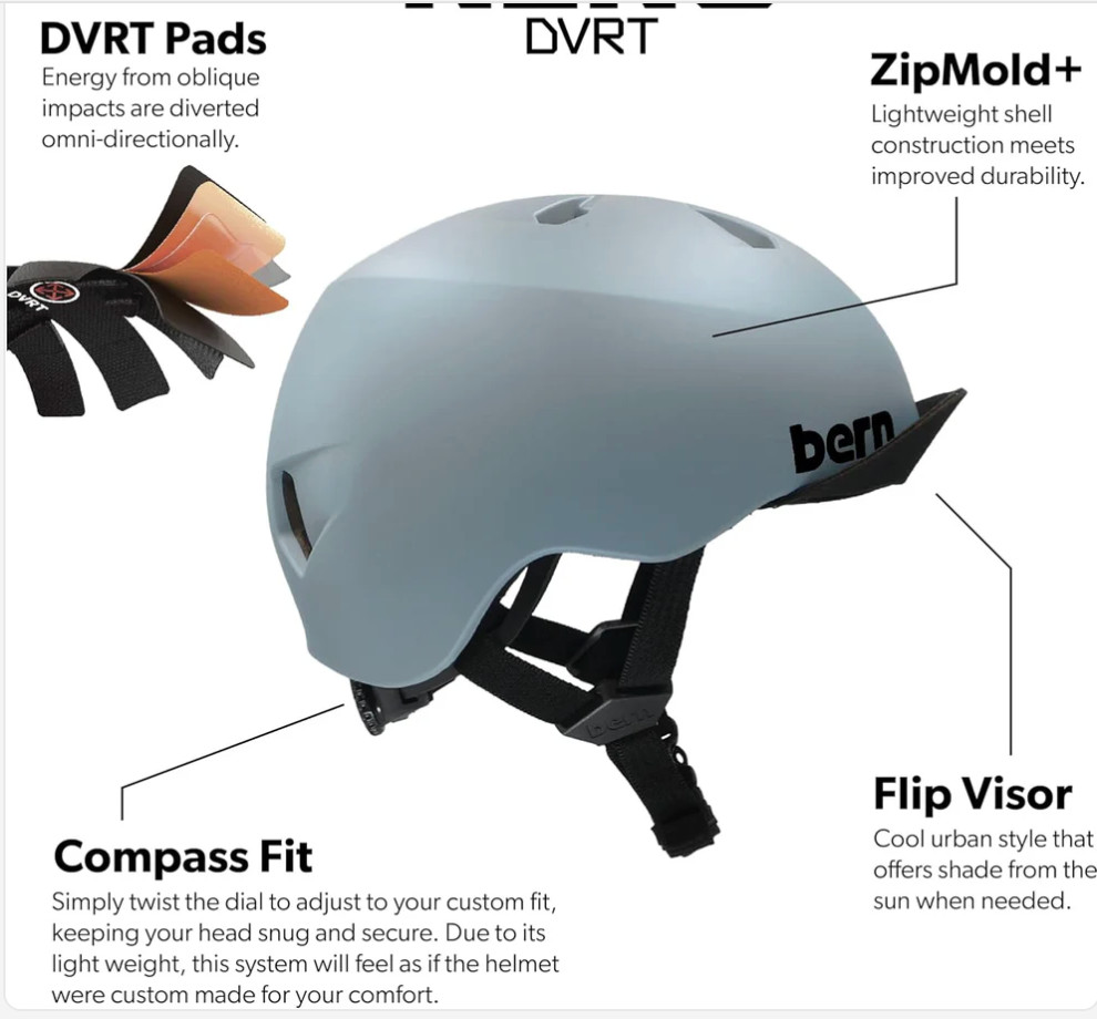 NIB Kids Bern Nino DVRT Matte Grey XS/S Adjustable Fit Bike Helmet Flip Visor