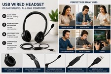 Logitech USB Wired Headband Headset Double Ea...