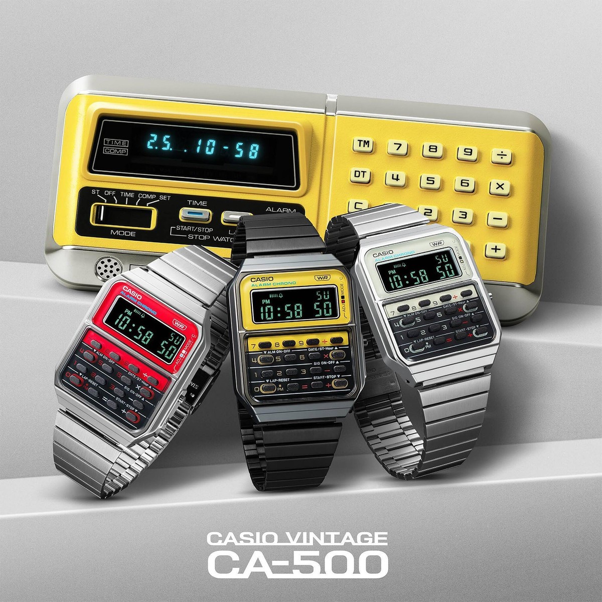 CASIO CA-500WE-4B CA500 CLASSIC CALCULATOR RED DIGITAL WATCH | eBay