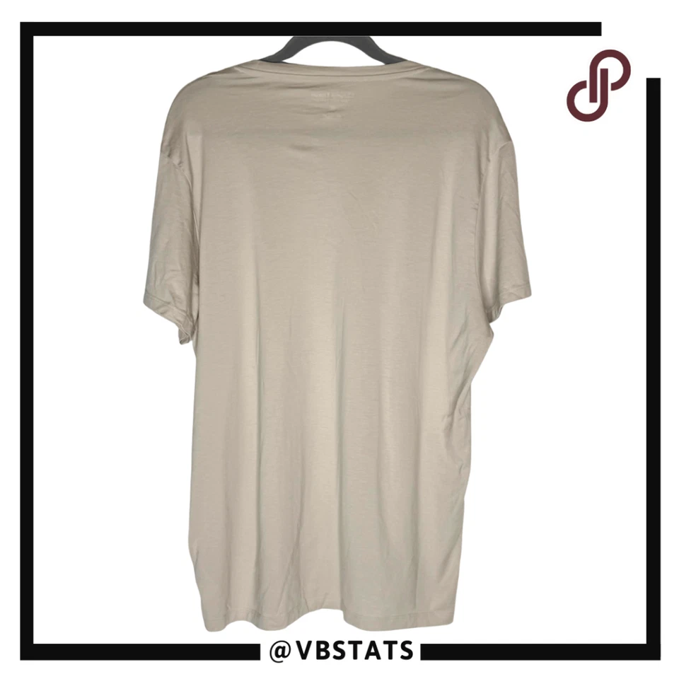 Christian Lacroix Men's Pima Cotton Crew Neck Short Sleeve T-Shirt Beige Size XL - Image 3 of 4