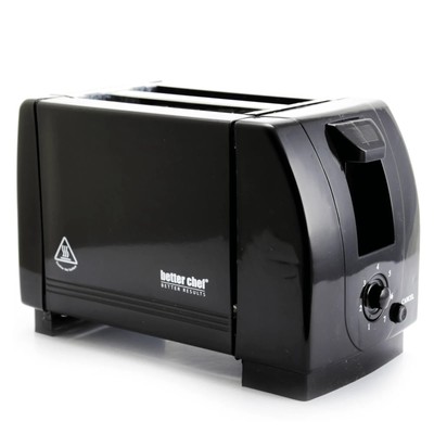 Better Chef 2-Slice Toaster with Pull-Out Crumb Tray Black