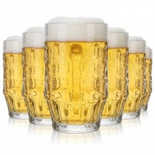 6x Bierkrug Glas 0,5l Gläser Seidel Humpen Krug Blanco Malles