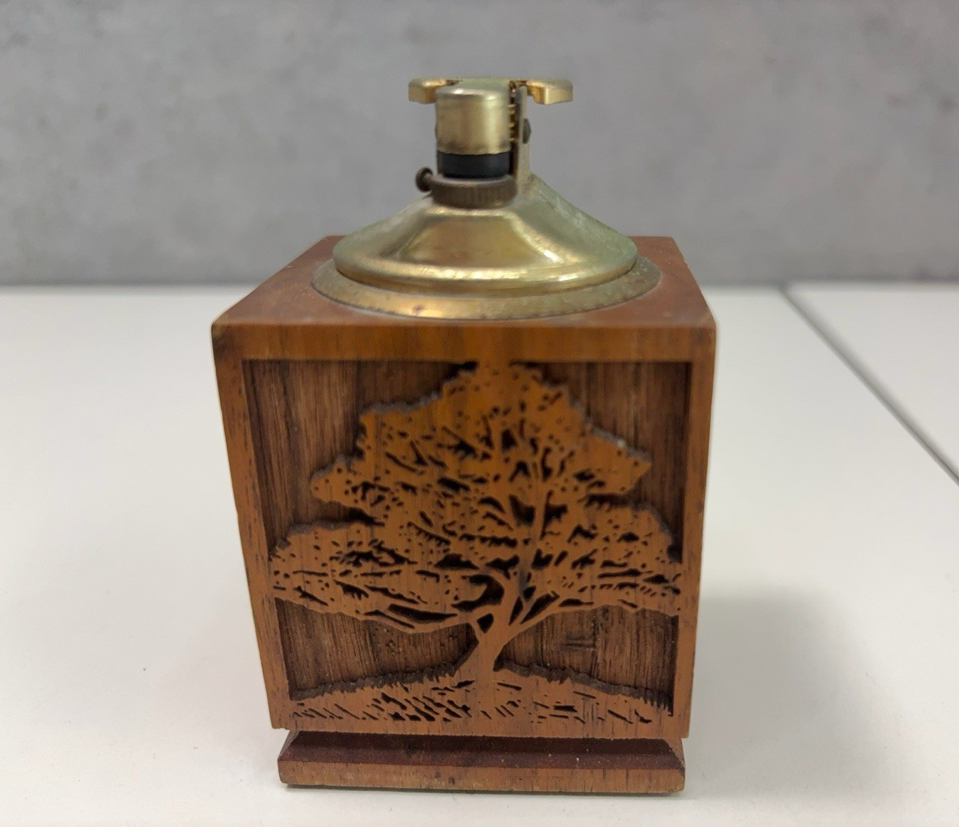 Lasercraft Laser Engraved Tree Wooden Cube Walnut ~ Mcm