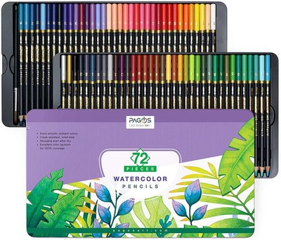 PAGOS Aquarellstifte Set - 72 professionelle Zeichenstifte für Kinder Erwachsene 