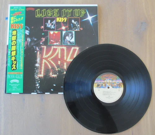 KISS- LICK IT UP LP ORIGINAL 1983 JAPAN VINYL RECORD POLYSTAR 28S-181 w/OBI RARE
