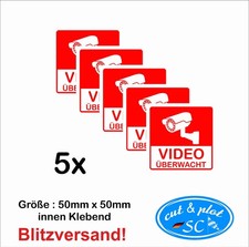 Videoüberwachung Aufkleber – PVC-Vinyl, 300x200 Mm, Wetterfest Für Außenbereich