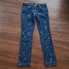 Love Moschino Blue Floral Feminine Boho Girly Quiet Luxury Relaxed Jeans Size 27