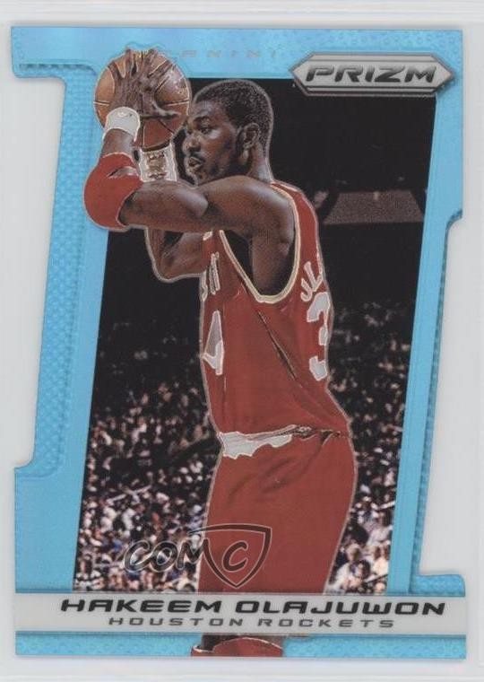 2013-14 Panini Prizm Light Blue Die-Cut 14/199 Hakeem Olajuwon #254 HOF 1by8