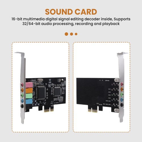 5.1 Internal Sound Card for 10 with Low Profile Bracket, 3D Stereo PCI-E,1051 - Afbeelding 5 van 8