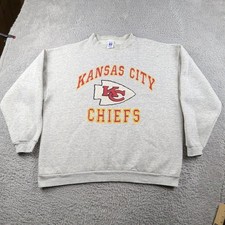 Vintage 90s Kansas City Chiefs Sweatshirt Mens XL Gray Heather Logo 7 NFL