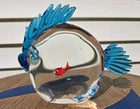 Vintage Murano Art Glass Fish in Fish Sculpture Figurine Italy
