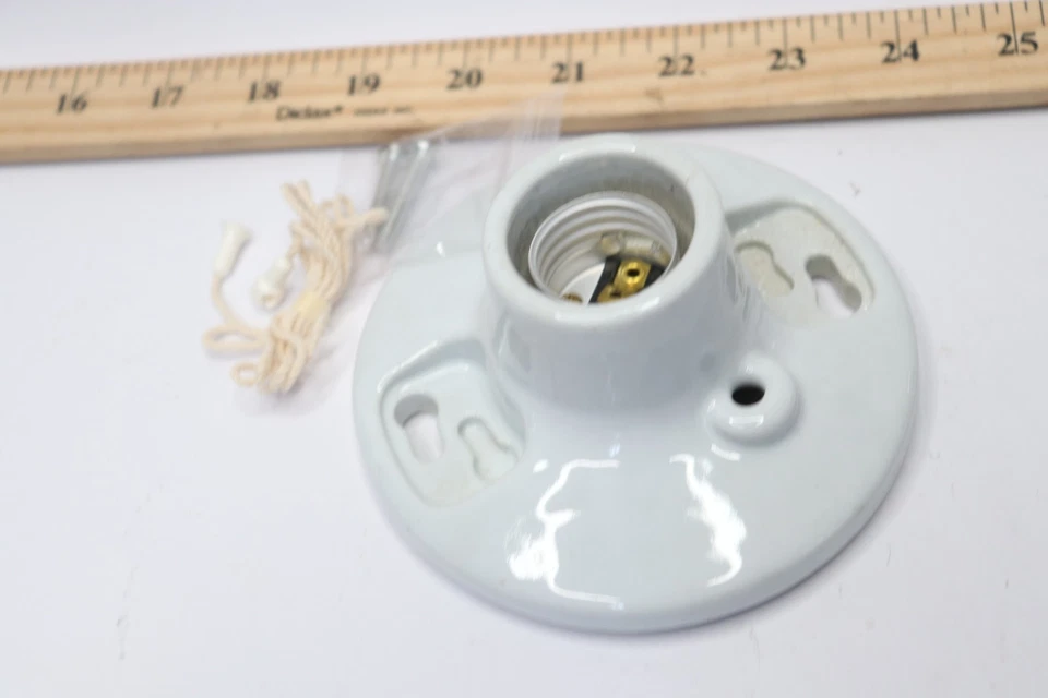 (1-Pk) Leviton One-Piece Glazed Porcelain Outlet Box Mount White 49816-C - Image 3 of 4