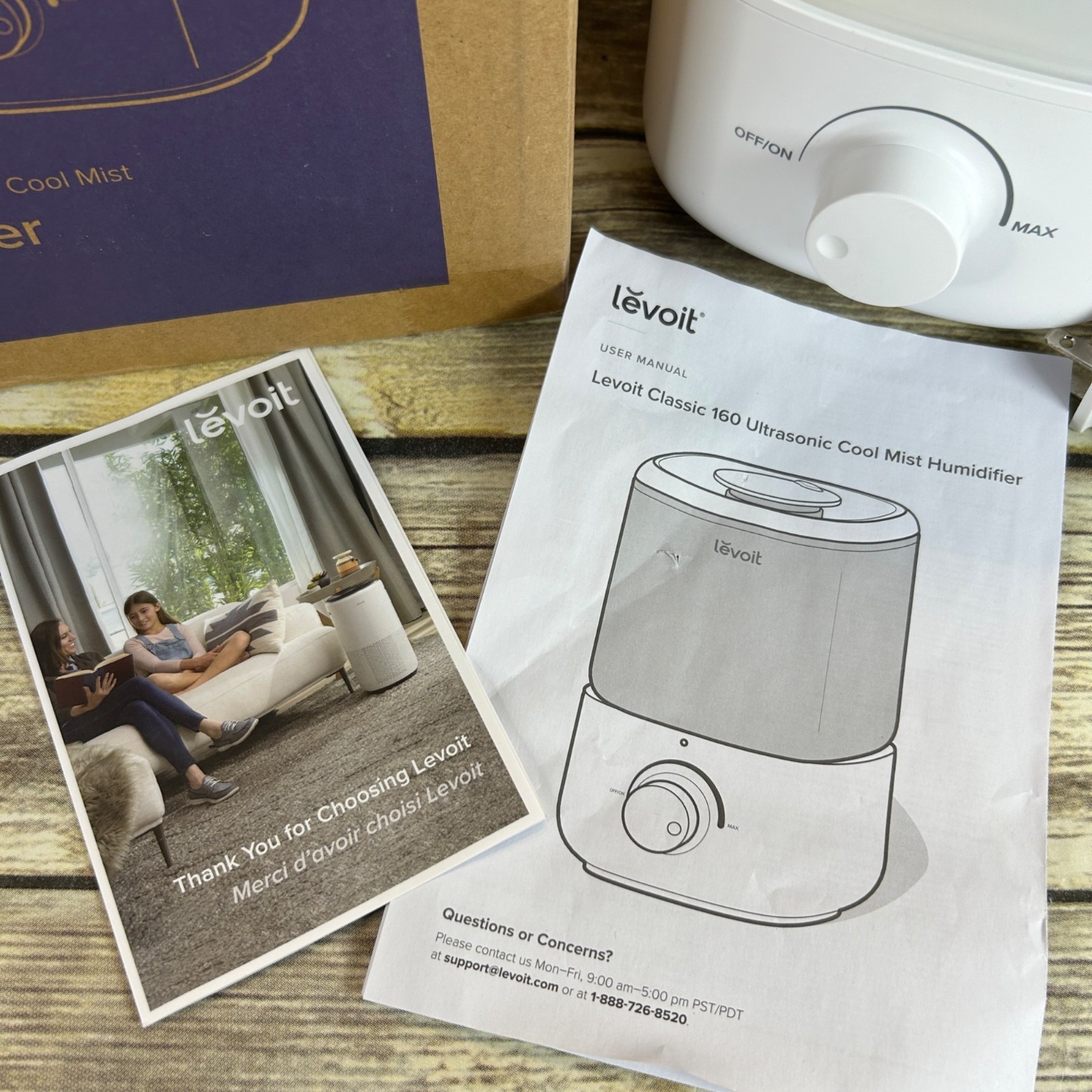 Levoit Classic 160 Ultrasonic Cool Mist Humidifier With Adjustable Knob Control