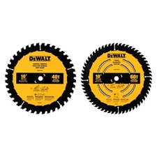 DEWALT 10-inch Miter Saw Blade/Table Saw Blade, 2-Pack, 40T and 60T General