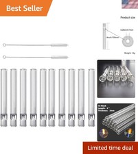10 Pcs Borosilicate Glass Tube Stem, 4 Inch Long/12 mm OD/2mm Thick Wall Tubi...