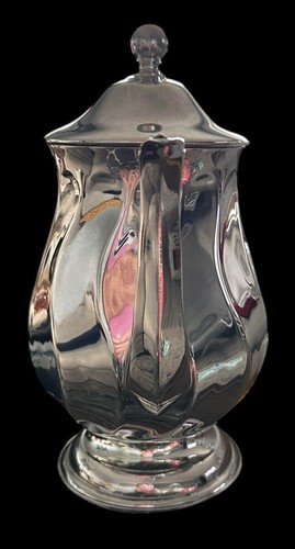 VTG Silvertone Swirled Four-Cup Tea Pot With Hinged Lid Mid Century Modern EUC - Picture 4 of 9