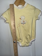 Vtg Nursery Rhyme Infant Unisex Yellow One Piece Suit Romper Sz Small Duck 0-3m