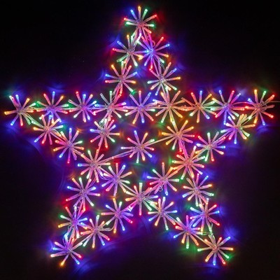 Weihnachtssilhouette LED Lichter funkelnd Starburst Außen Xmas Wohndeko 60cm