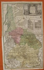LITHUANIA 1735 HOMANN HEIRS HUGE UNUSUAL ANTIQUE COPPER ENGRAVED 2- SHEETS MAP