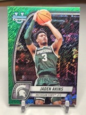 2025 Bowman Chrome U JADEN AKINS GREEN SHIMMER Michigan State #80