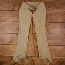 Vintage Leather Pants Trousers 34x34 Adjustable Suede Fringed Chaps Unisex