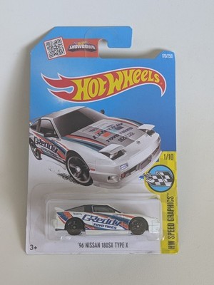HOT WHEELS 96 NISSAN 180SX TYPE X  GREDDY WHITE 176/250 JDM HW SPEED GRAPHICS