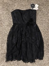 NWT Davids Bridal Short Black Lace Dress Size 8