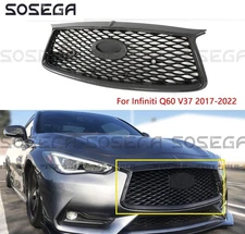 For Infiniti Q60 V37 2017-2022 Carbon Fiber Front Bumper Mesh Replacement Grill