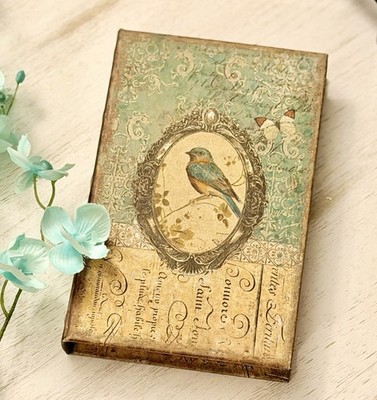 Vintage Book Box Bird Book Box Bird Table Shelf Display Secret Compartment 8 