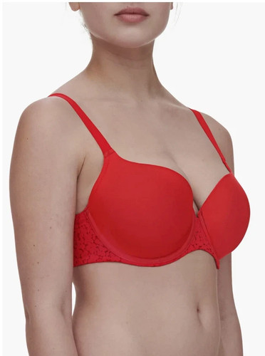 Reggiseno T-Shirt Chantelle ROSSO TAGLIA 32DDD Norah Comfort Smooth Sweetheart Nuovo senza etichette 13FNO - Foto 4 di 4