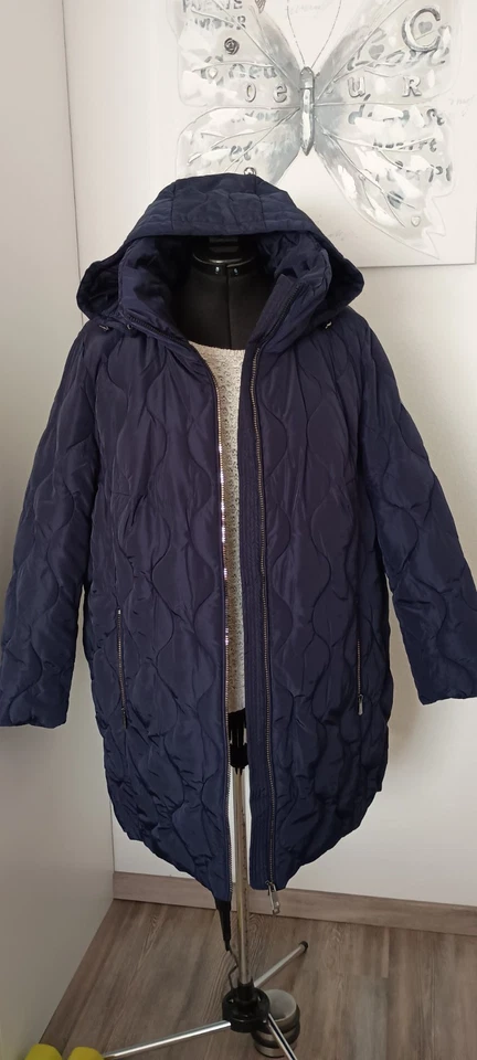 CENTIGRADE Steppmantel Mit Kapuze 2-Wege-Zipper Einschubtaschen gr.48 Marine - Bild 3 von 4