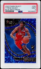 2020 Panini Select Tyrese Maxey #280 PSA 9 RC Courtside Disco Blue Prizm 18/25