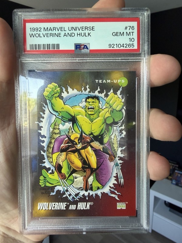 1992 MARVEL UNIVERSE WOLVERINE AND HULK PSA 10