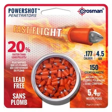 Crosman LF1754 Fast Flight Powershot .177-Caliber Pointed Pellets (150-Count)