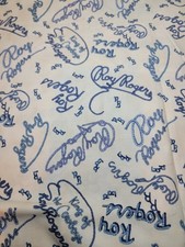 Roy Rogers blau Seil Signatur Stoff pro Yard 2-3/4 YARDS VERFÜGBAR