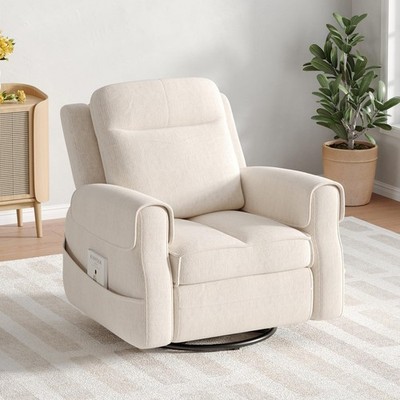 Sheepskin imitation velvet recliner - 360° rotating chair, equipped with adjusta