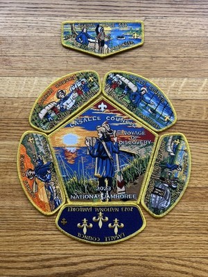 Boy Scout BSA LaSalle Council 573 2023 National Jamboree 7-Patch Set 100 MADE!