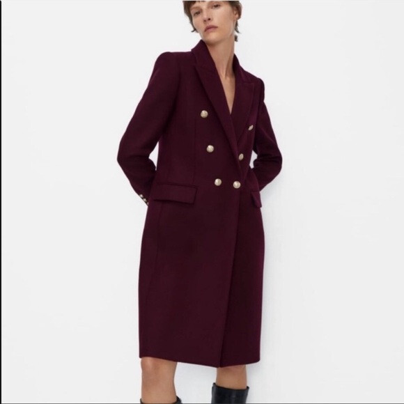 ZARA MANTECO ピンク チェスターコート コート ピンク ZARA(ザラ) - 海外通販のBUYMA