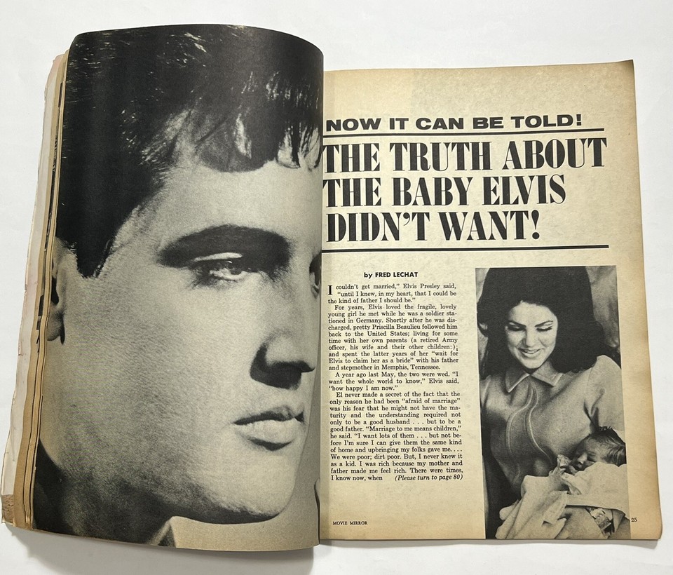 Movie Mirror Magazine Sept 1968 Elvis Presley Sally Field Tiny Tim Jack ...