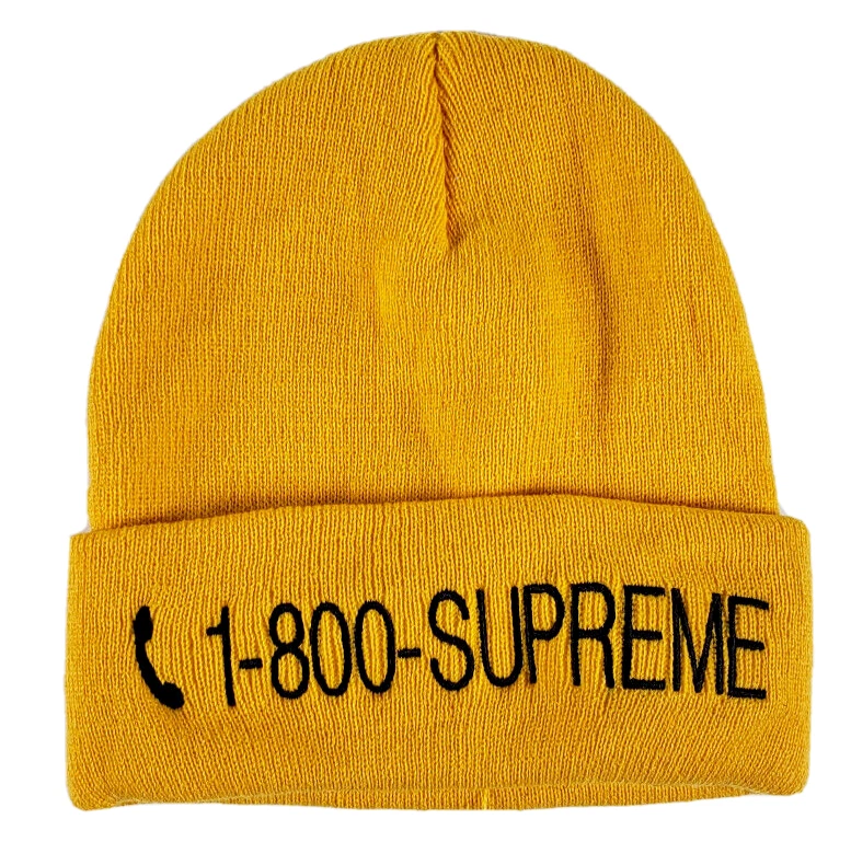 1 800 SUPREME Beanie Casquette OR FW19 appel téléphonique gratuit hiver automne 2019
