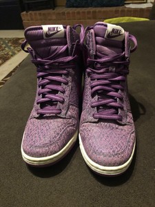 purple nike wedge sneakers