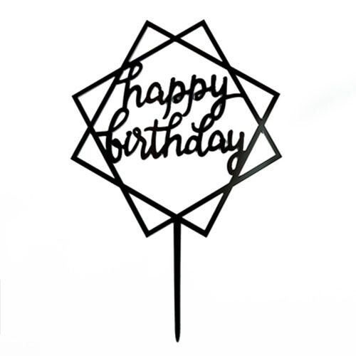 60 Types Happy Birthday Acrylic Cake Topper Cake Decoration Golden Silver Party - Picture 33 of 69