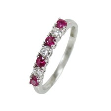 Anello donna riviera Mirco Visconti oro bianco con rubini e diamanti alternati 7