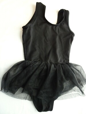 Dance Jazz Costume Body Suit Stretch Black TuTu Tu-Tu Siz 6 /6X by Rhythm Studio