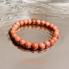Sandstone Bracelet Natural Stones 8mm Stretches