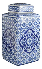 Festcool Blue and White Porcelain Square Jar Vase, Jingdezhen (11)