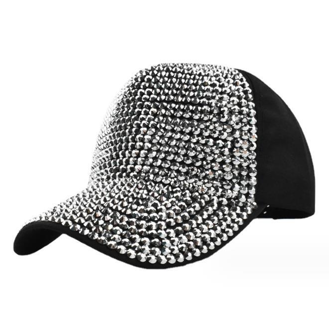 LABANCA Women's Bling Rhinestone Sun Hat - Lace & Sequin Baseball Cap With Adjustable Buckle (Blue)