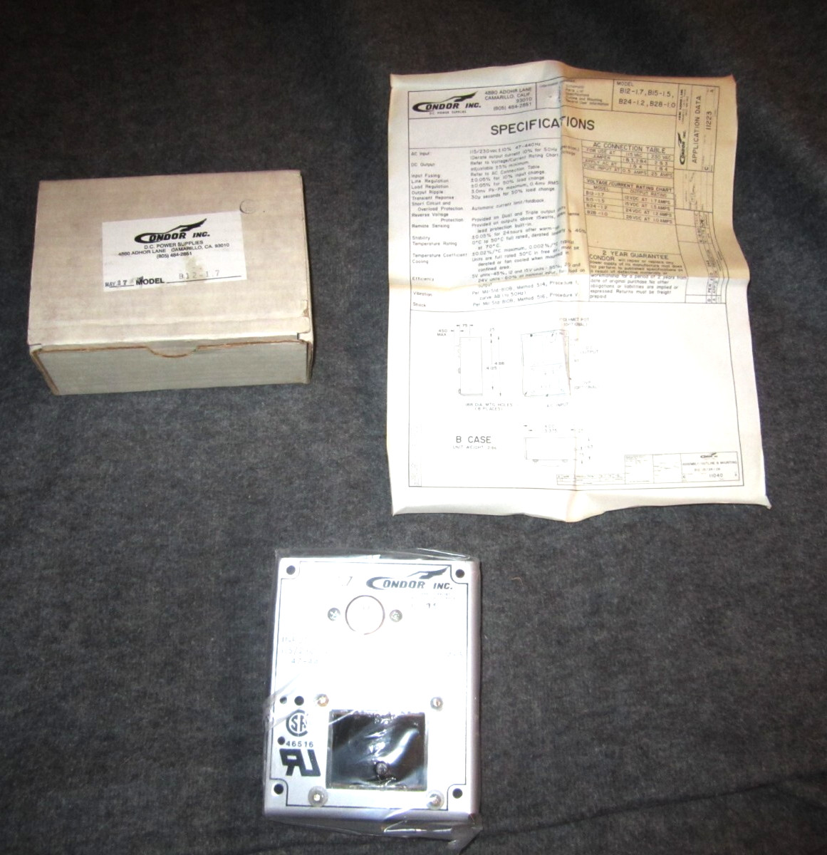 CONDOR B12-1.7-  DC POWER SUPPLY 12V@1.7A