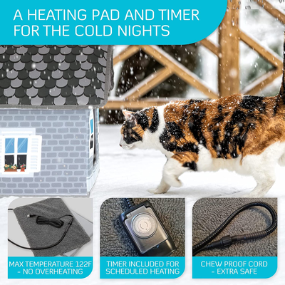 PETYELLA Heated Cat Houses for Outdoor Cats in Winter - Heated Outdoor Cat  House 313105123148 | eBay